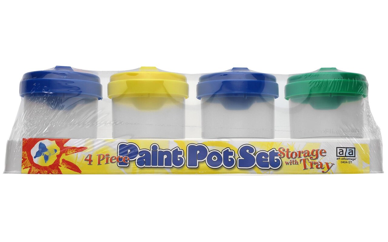 Art Advantage Paint Cup Set In Storage Tray 4pc
